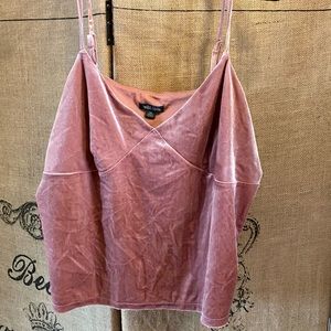Pink, crushed velvet Cami top
